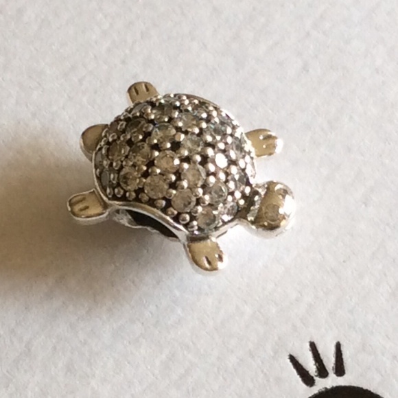 Pandora Turtle charm with clear stones - Picture 1 of 4